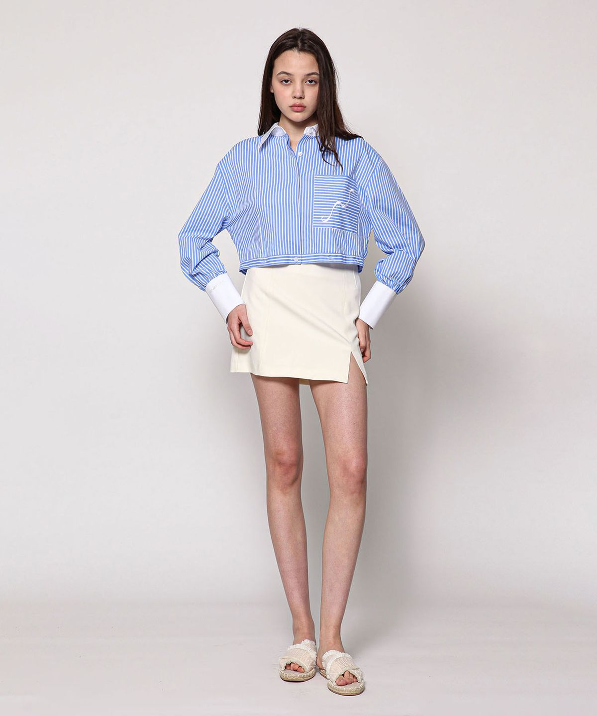 세컨드 아르무아(02ARMOIRE) Lina Shirts _ Blue Stripe