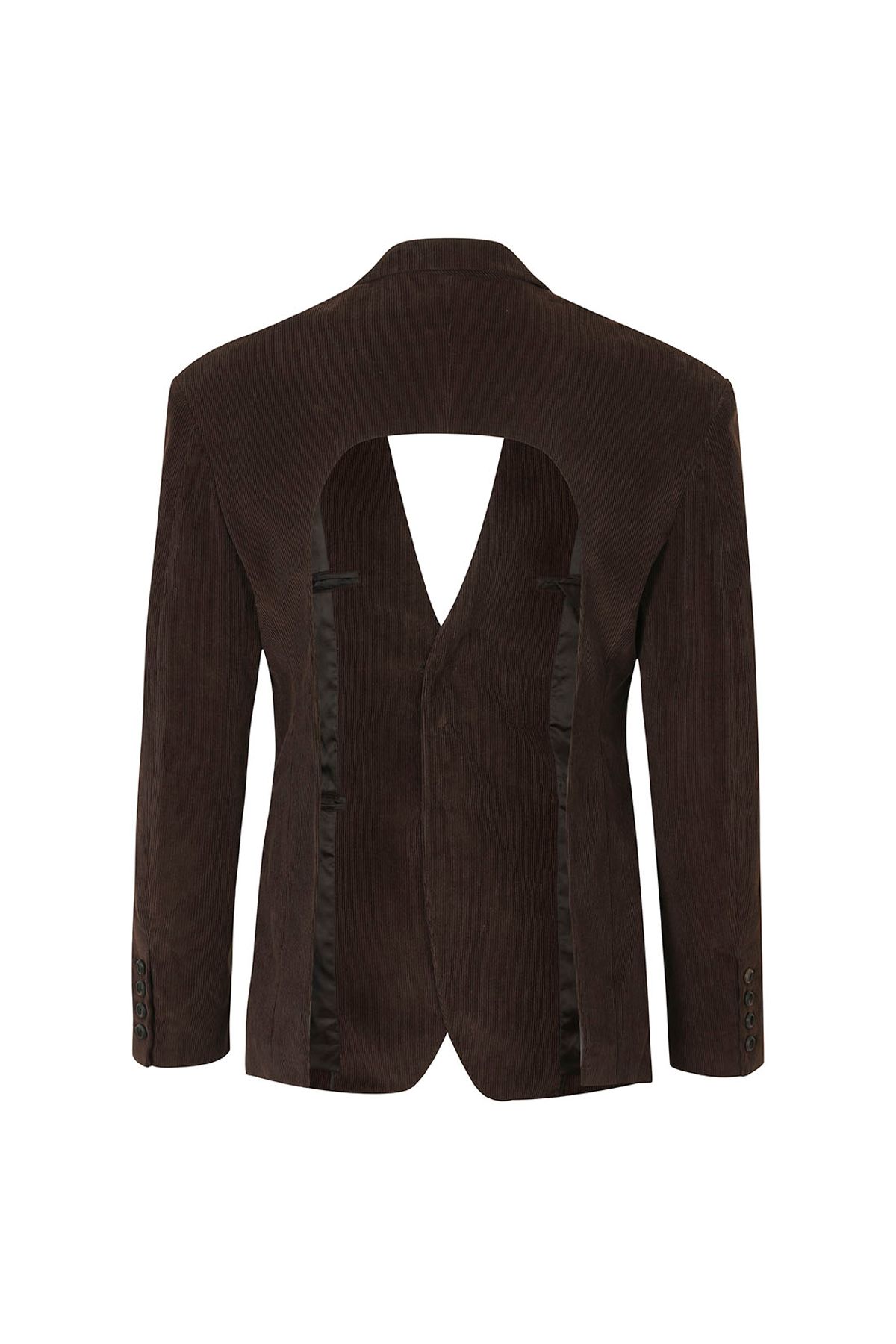 지민리(JIMINLEE) BACK CUT-OUT CORDUROY JACKET 백 컷 아웃 골덴 자켓 브라운