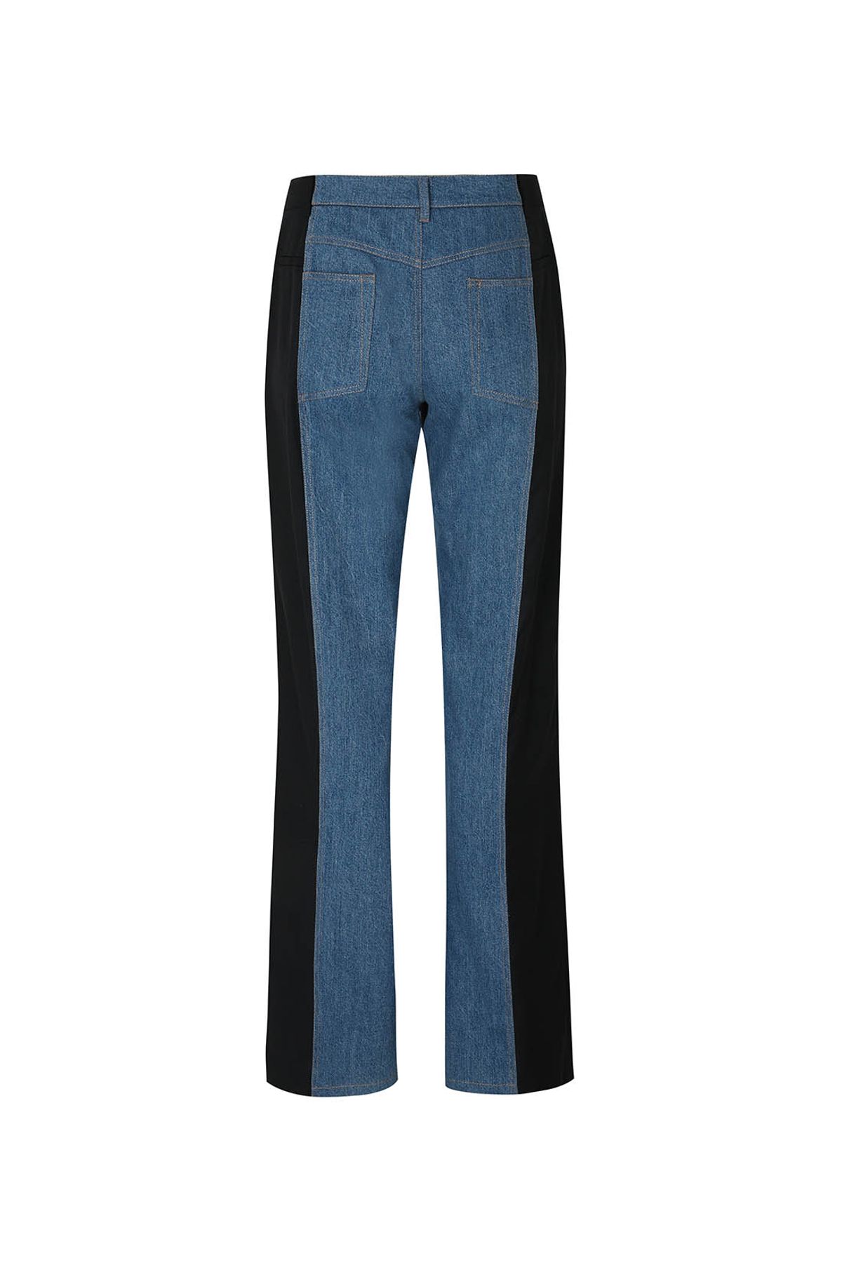지민리(JIMINLEE) JEAN CONTRAST SUIT PANTS 청 배색 정장 바지 블랙