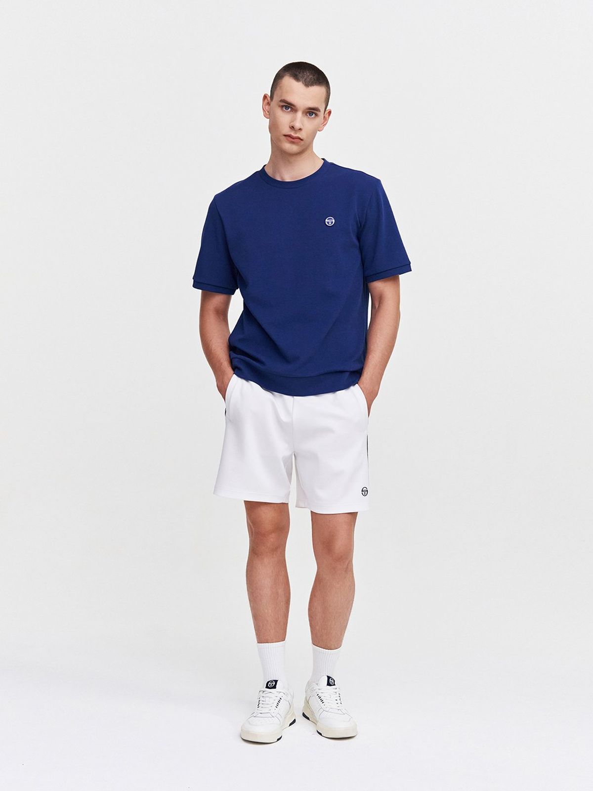 세르지오 타키니(SERGIO TACCHINI) M 데일리 와플 반팔 티셔츠 (Navy)