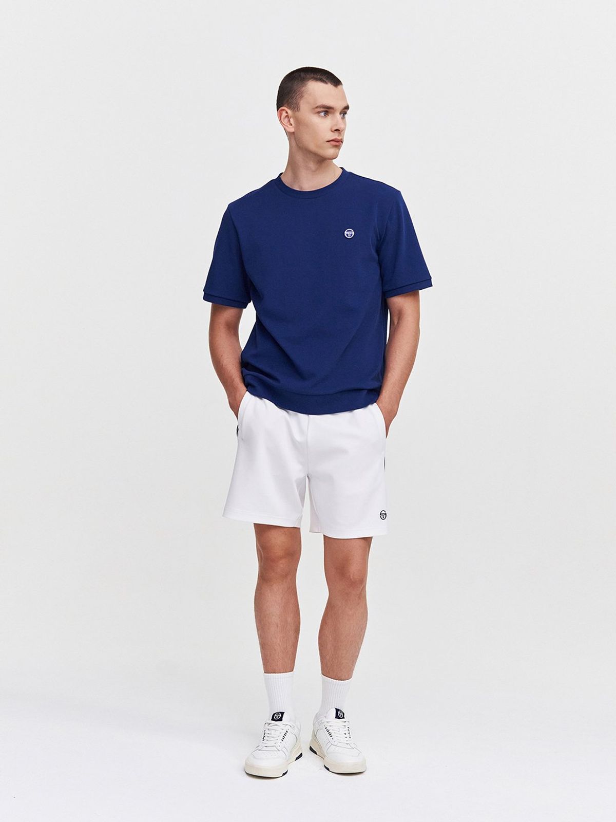 세르지오 타키니(SERGIO TACCHINI) M 데일리 와플 반팔 티셔츠 (Navy)