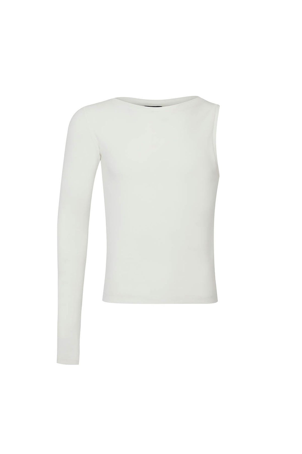 지민리(JIMINLEE) ONE SLEEVE BASIC T-SHIRT 원 슬리브 베이직 티셔츠 화이트