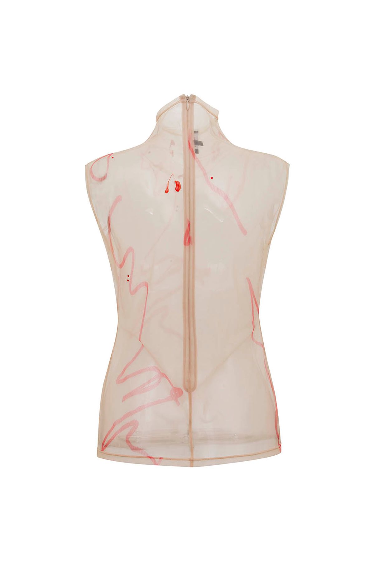 지민리(JIMINLEE) LINE DRAWING EMBELLISHED SLEEVELESS TOP 라인 드로잉 비딩 나시 탑 베이지