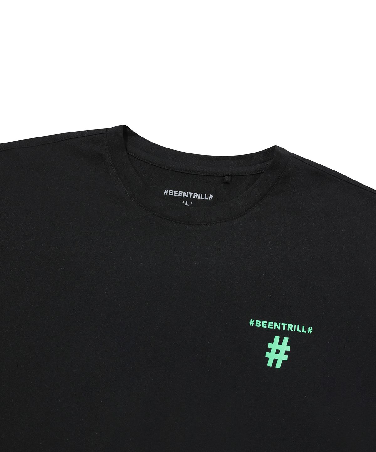 빈트릴(BEENTRILL) 섬머 뉴테크 쿨 드라이 오버핏 반팔 티셔츠(블랙)