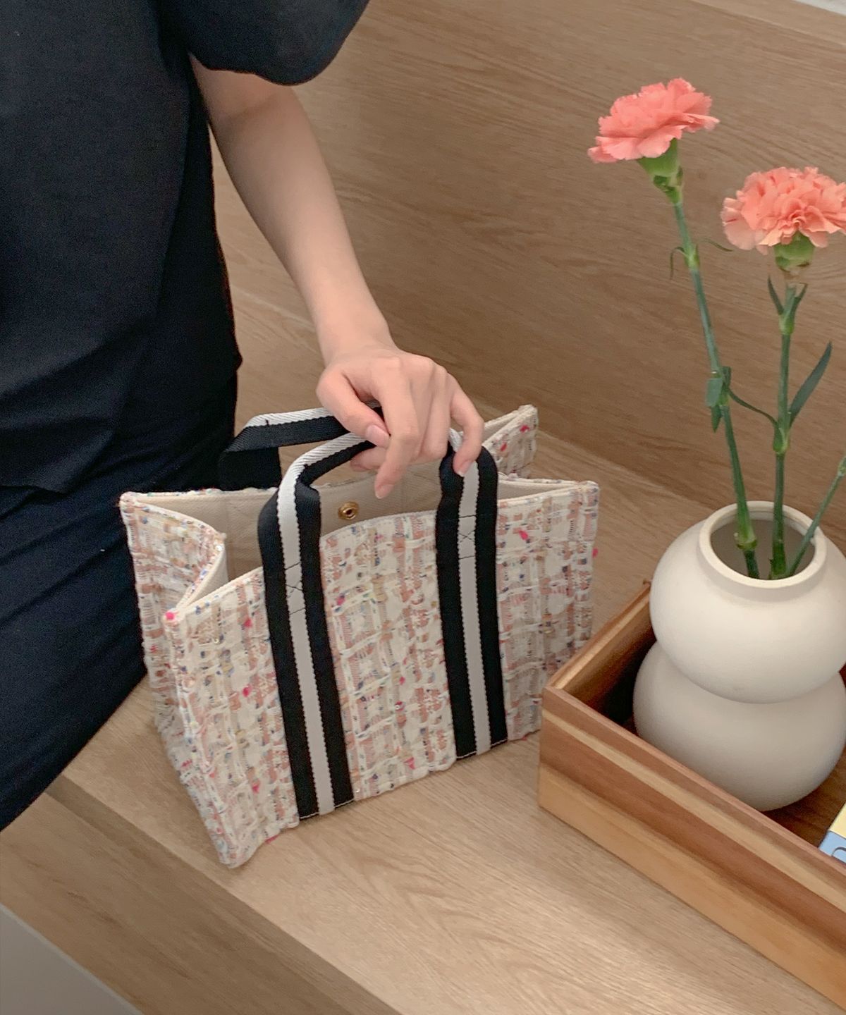 오알오알(OROR) book tote bag 011 knit ivory