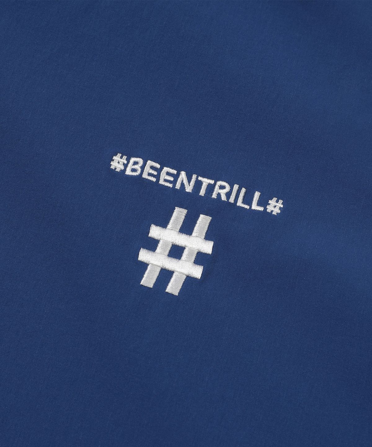 빈트릴(BEENTRILL) 후디 오버핏 반팔 아노락(다크 블루)