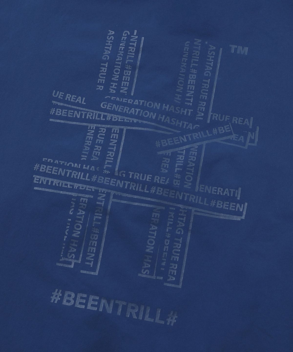 빈트릴(BEENTRILL) 후디 오버핏 반팔 아노락(다크 블루)