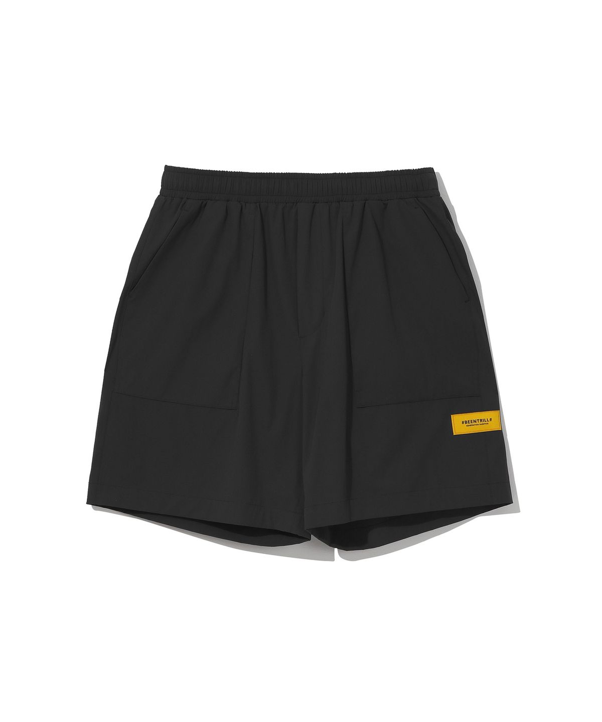 빈트릴(BEENTRILL) 스탠드 카라 아노락 우븐 셋업 와이드핏 쇼츠(다크 차콜)