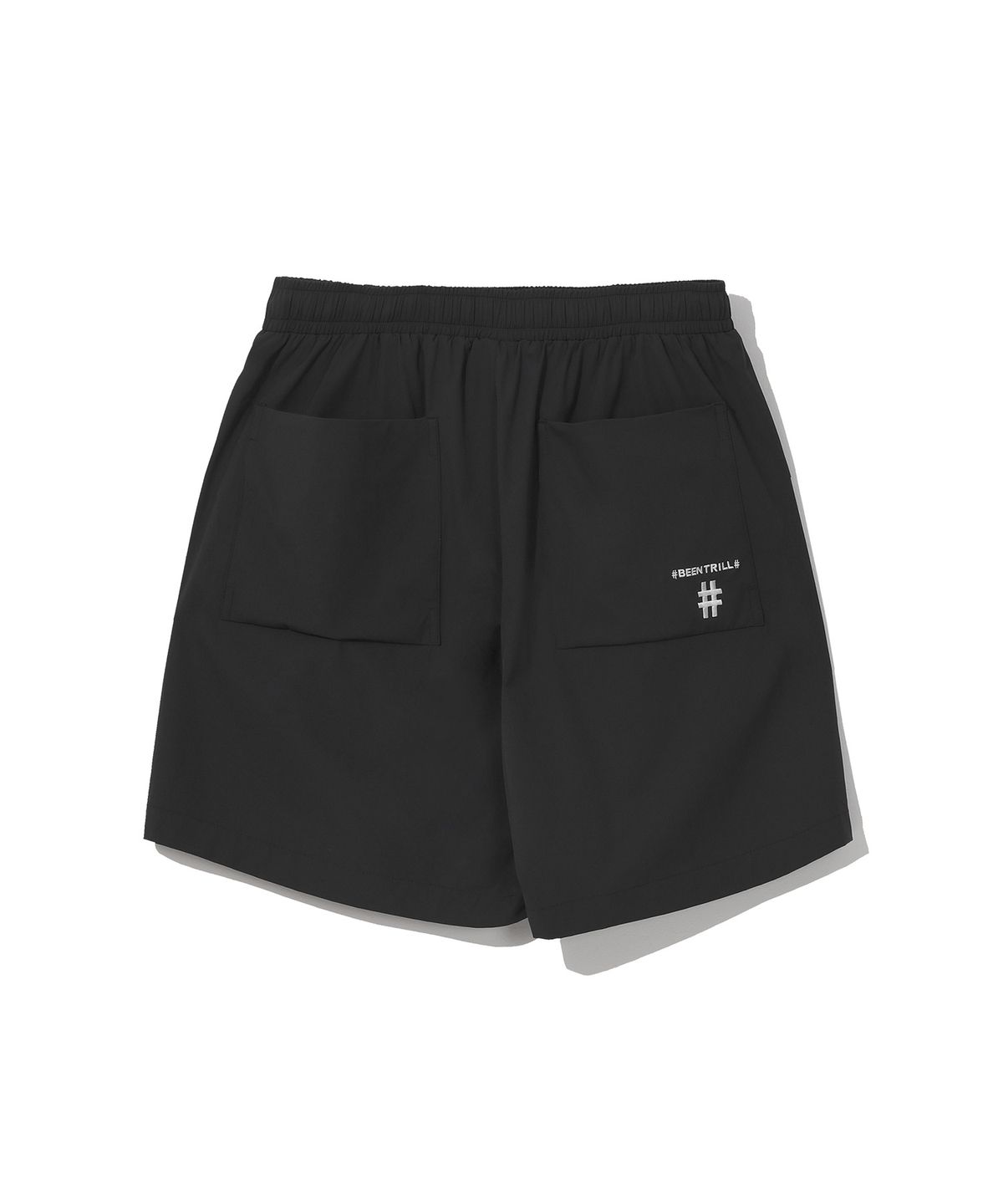 빈트릴(BEENTRILL) 스탠드 카라 아노락 우븐 셋업 와이드핏 쇼츠(다크 차콜)