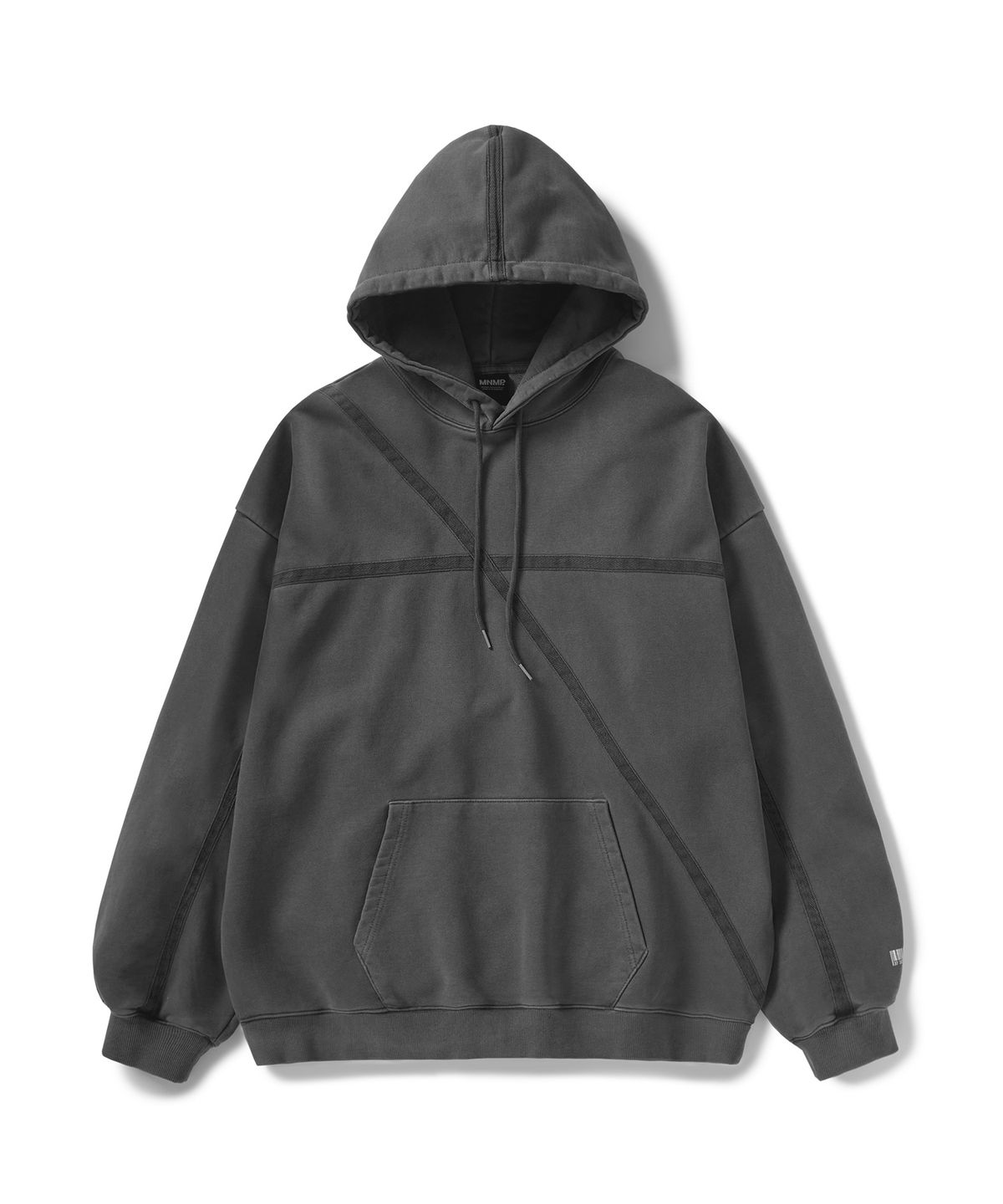 미니멀프로젝트(MINIMALPROJECT) 크로스라인 헤비 피그먼트 후드티 MHT123 [DARK GRAY]