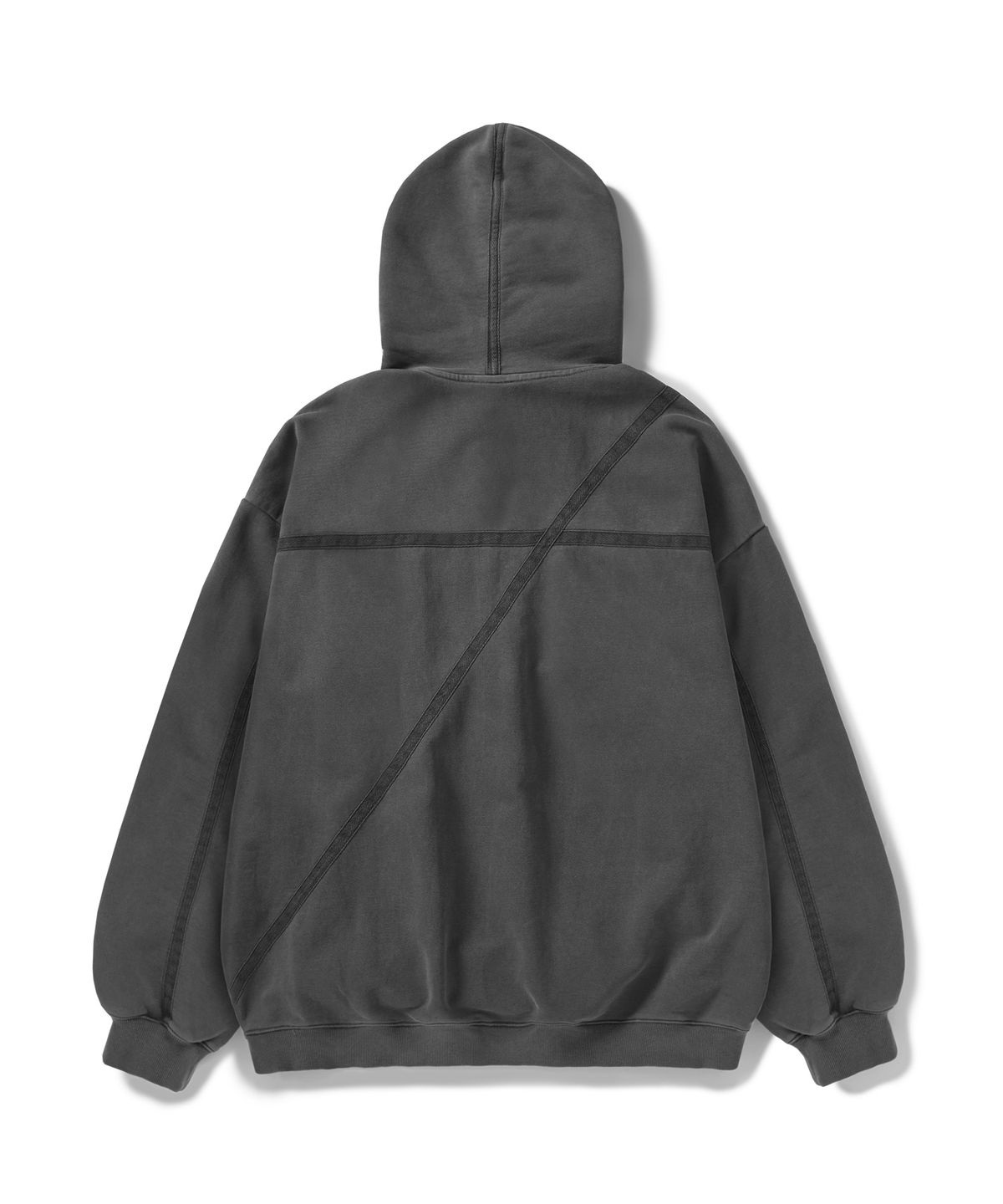 미니멀프로젝트(MINIMALPROJECT) 크로스라인 헤비 피그먼트 후드티 MHT123 [DARK GRAY]