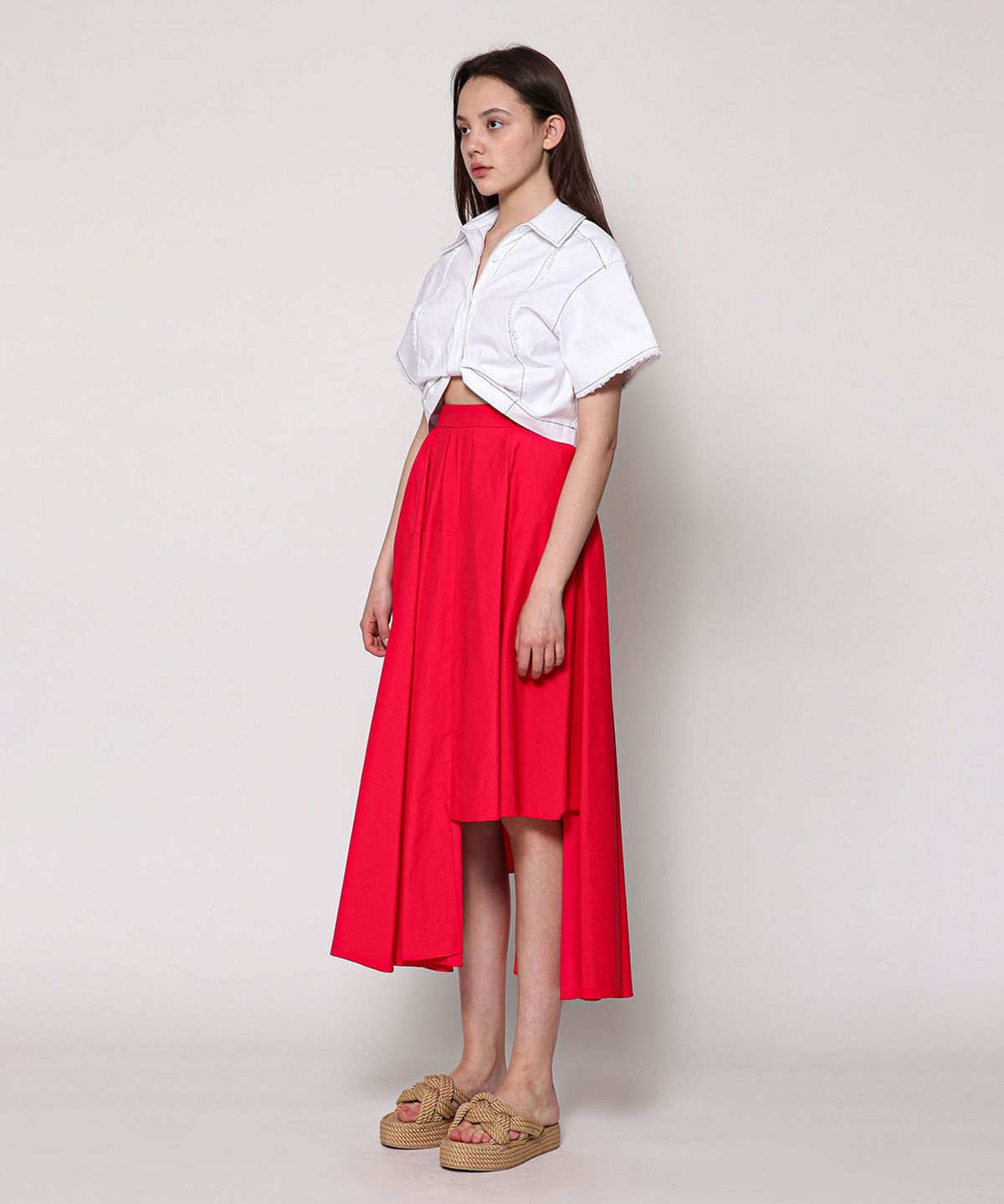 세컨드 아르무아(02ARMOIRE) Annabel Skirt _ Fuchsia Pink