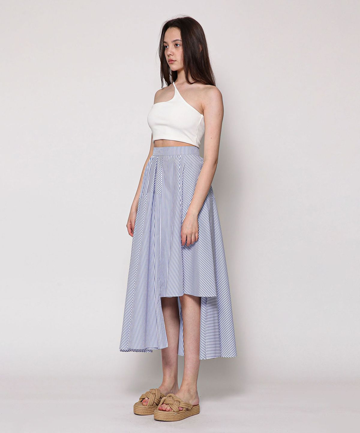 세컨드 아르무아(02ARMOIRE) Annabel Skirt _ Blue Stripe