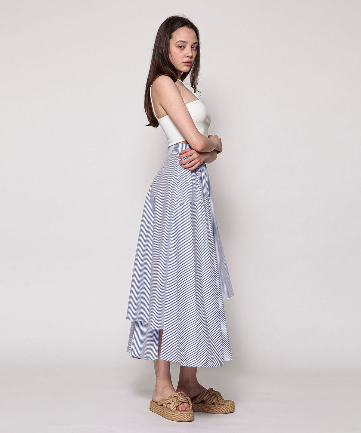 세컨드 아르무아(02ARMOIRE) Annabel Skirt _ Blue Stripe