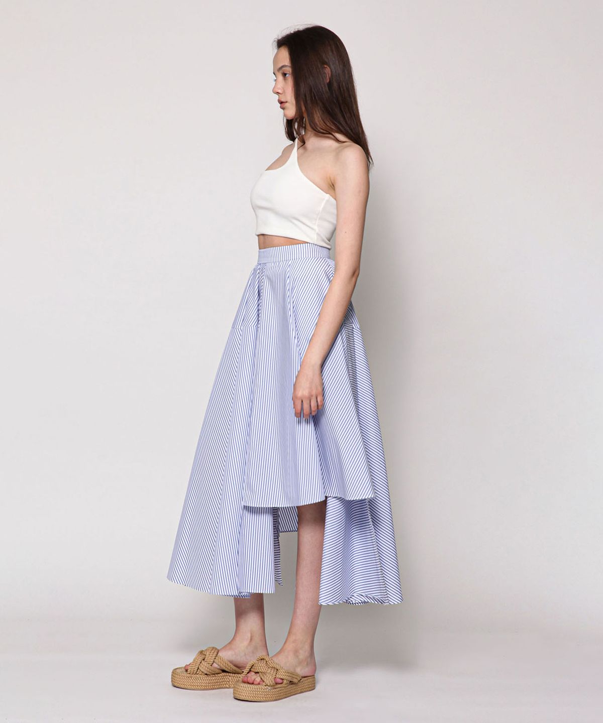 세컨드 아르무아(02ARMOIRE) Annabel Skirt _ Blue Stripe