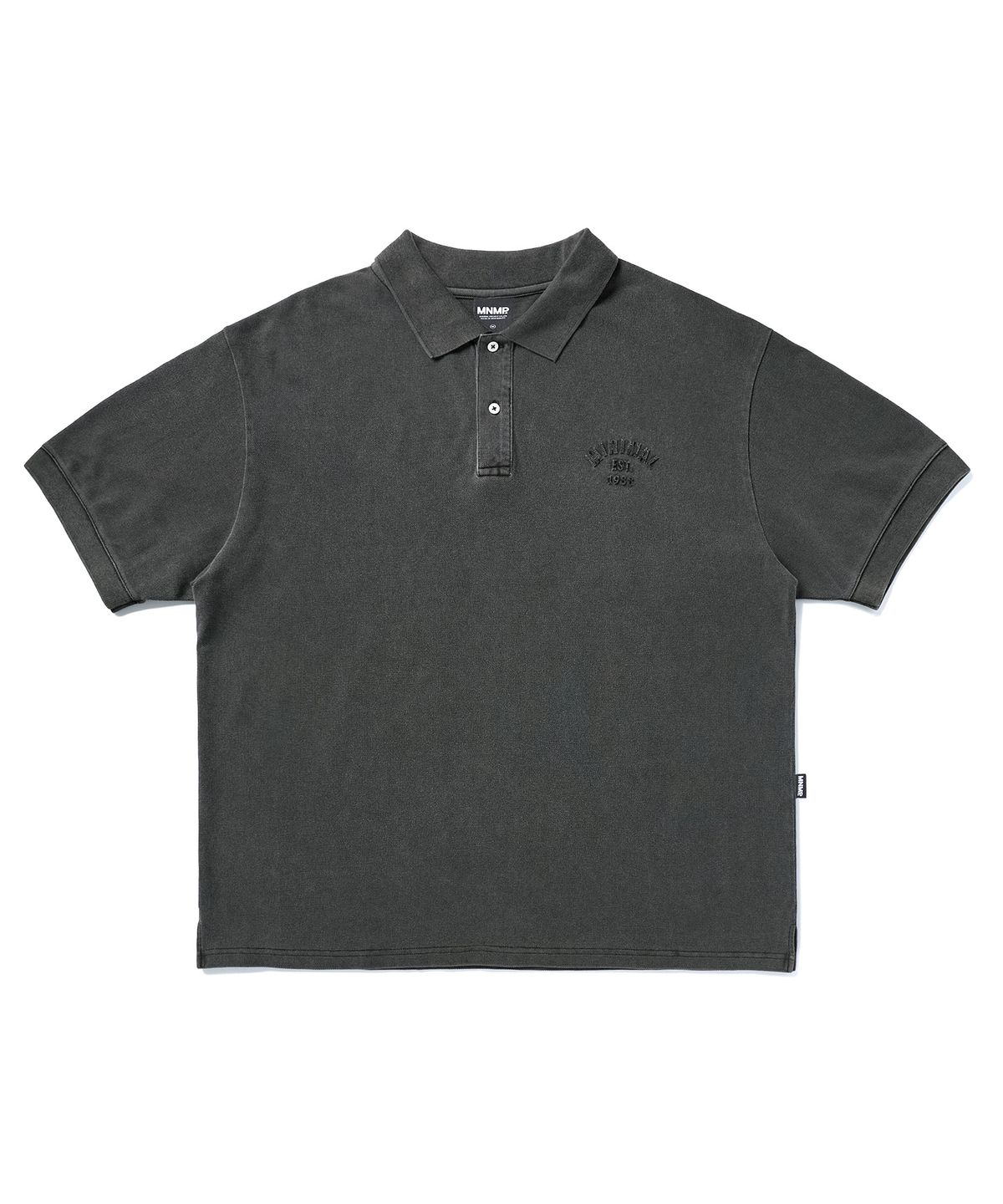 미니멀프로젝트(MINIMALPROJECT) 미니멀 피그먼트 반팔 카라 티셔츠 MKT104 [DARK GRAY]