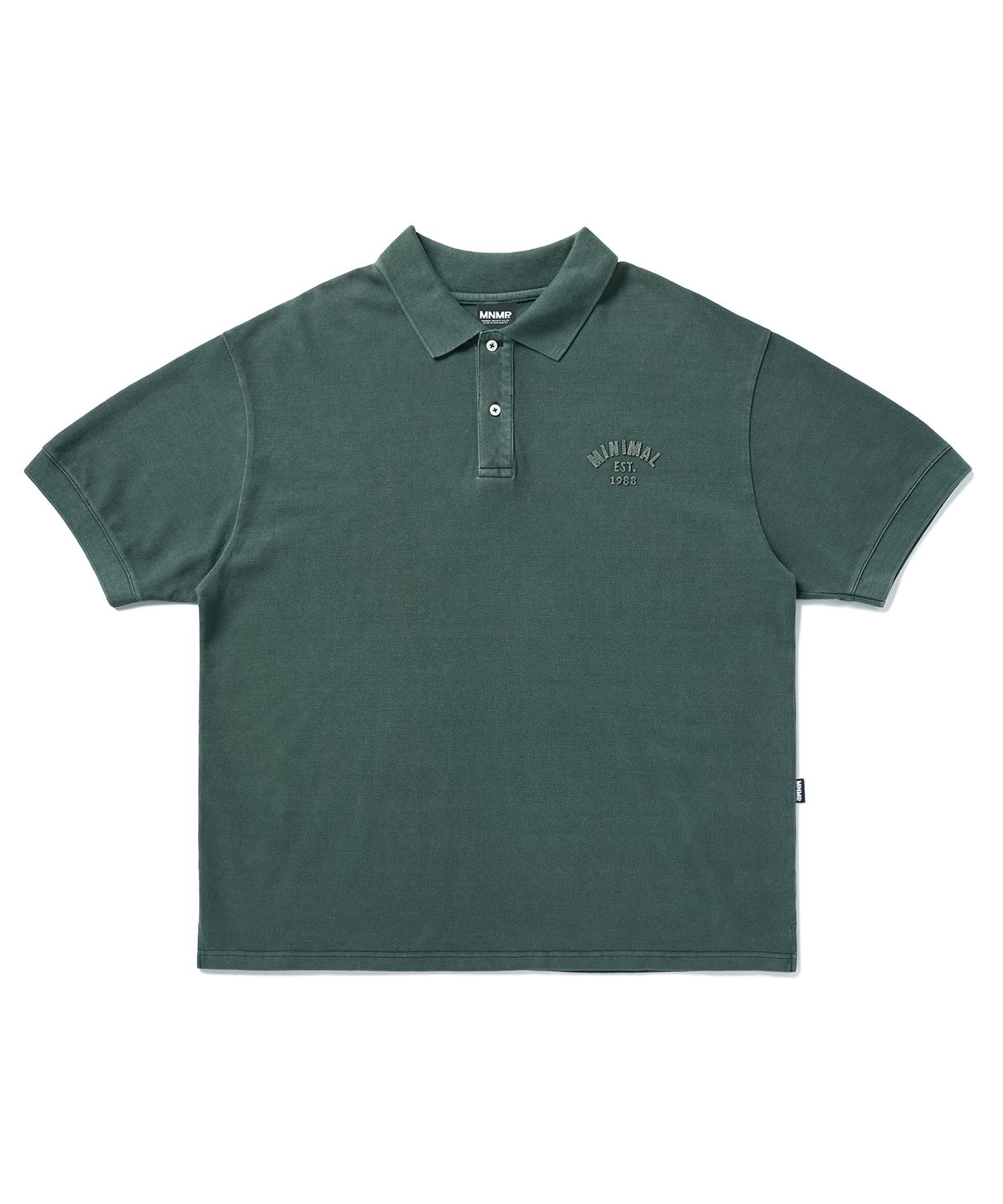 미니멀프로젝트(MINIMALPROJECT) 미니멀 피그먼트 반팔 카라 티셔츠 MKT104 [BLUE GREEN]