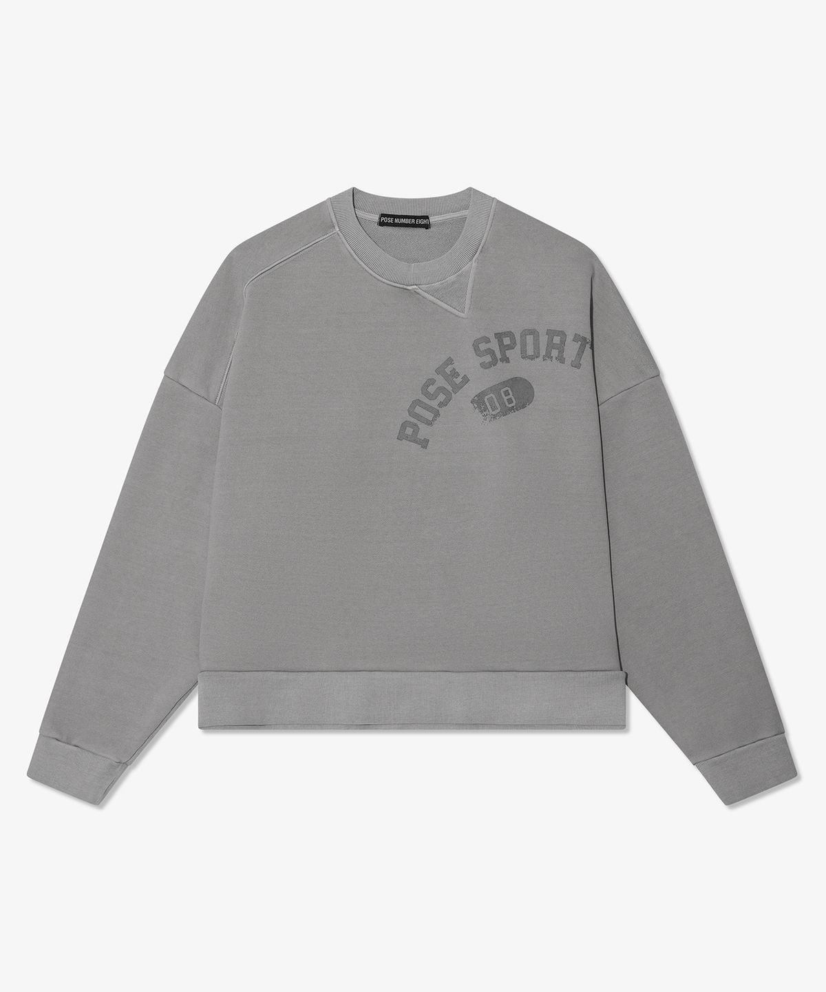 포즈넘버에잇(POSE NUMBER EIGHT) UNBALANCED SWEATSHIRT (GREY)