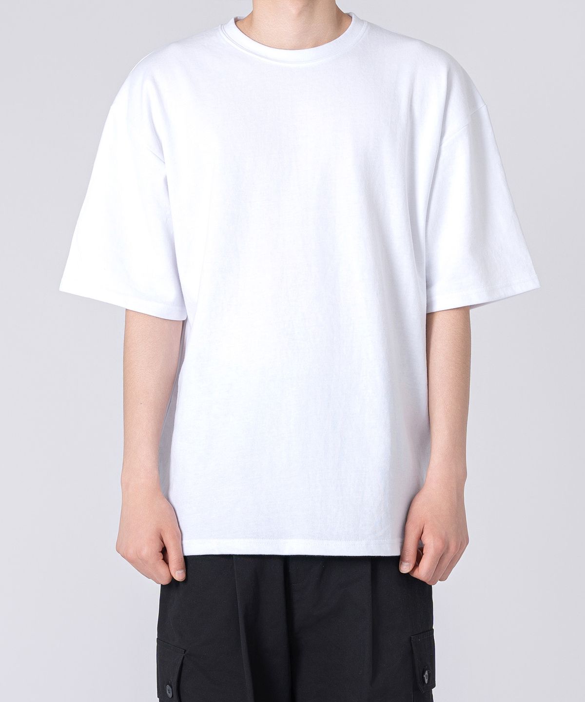 언더오프(UNDEROFF) 오버핏 크루넥 무지 반팔 티셔츠 그린