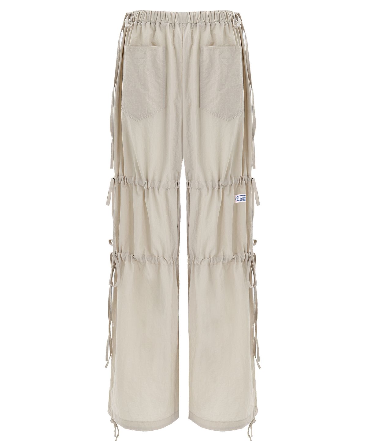 플라즈마스페어(PLASMA SPHERE) RIBBON PANTS IN BEIGE (리본 셔링 바지)