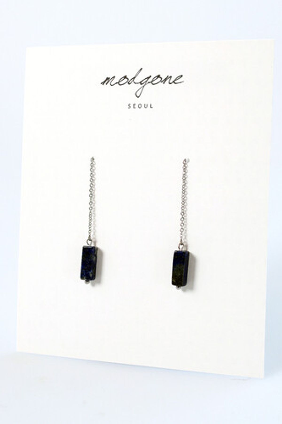 모드곤(MODGONE) 라피스라즐리 롱 귀걸이 Lapis Lazuli Long Earring
