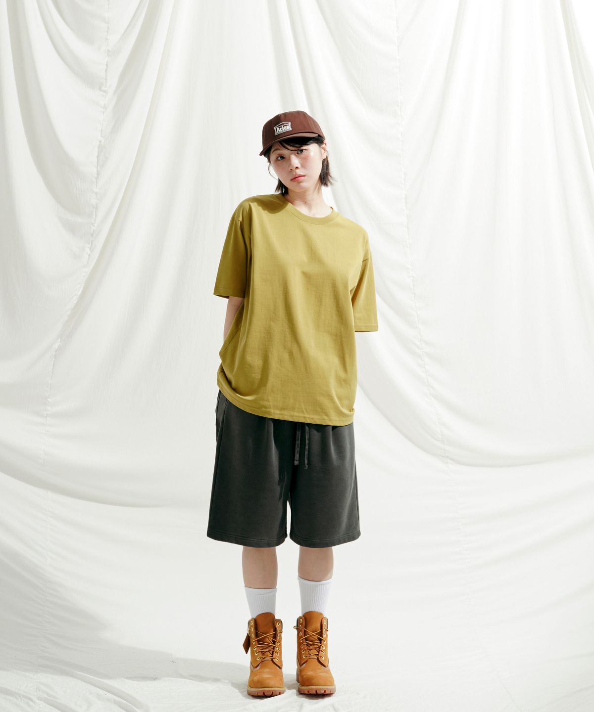 제멋(JEMUT) 위클리 C/P 쿨 스탠다드 반팔티셔츠 더스티옐로우 SOST2556