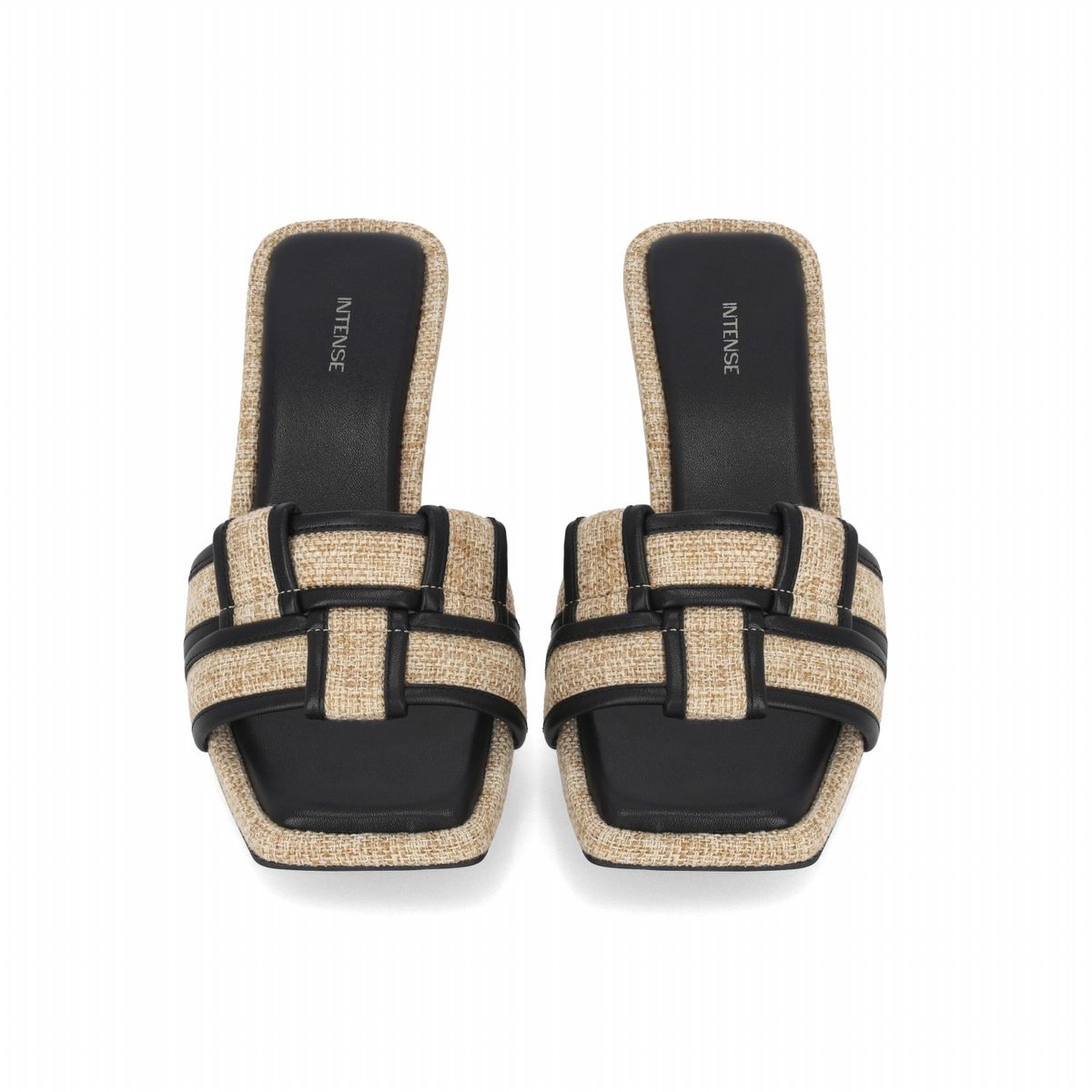 엘칸토(ELCANTO) 인텐스 여성 핸드 크래프트 미들힐 샌들 5.5cm LCWW43I426