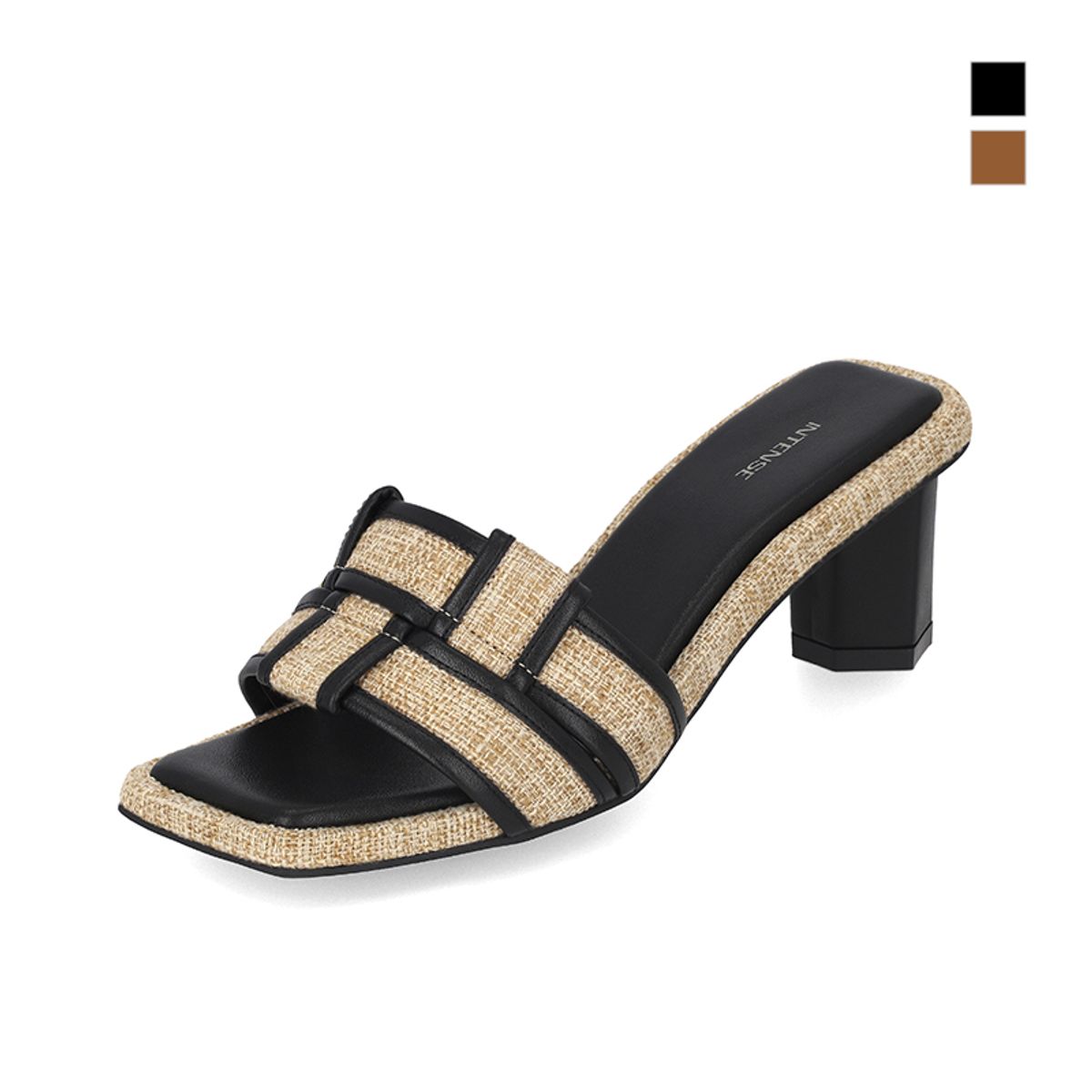 엘칸토(ELCANTO) 인텐스 여성 핸드 크래프트 미들힐 샌들 5.5cm LCWW43I426