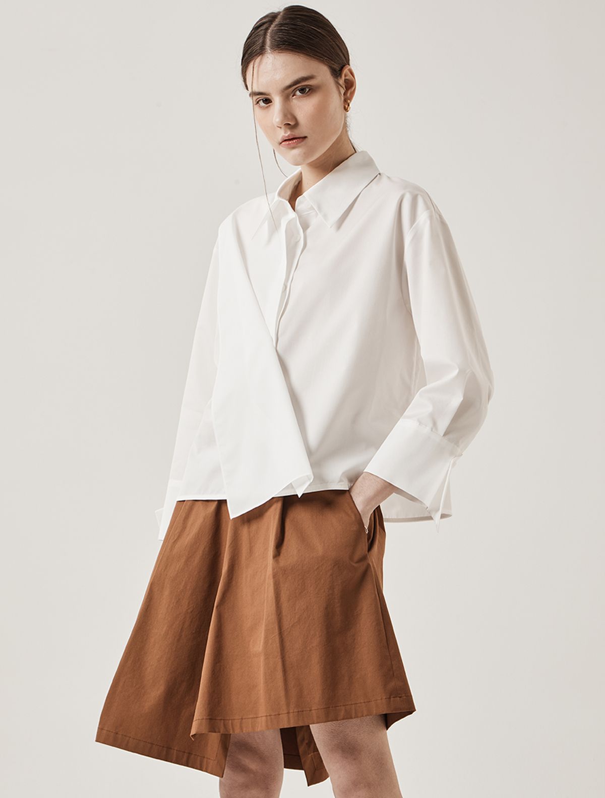 르이엘(LE YIEL) A-Line Skirt Pants_Brick 에이라인 스커트 팬츠_브릭