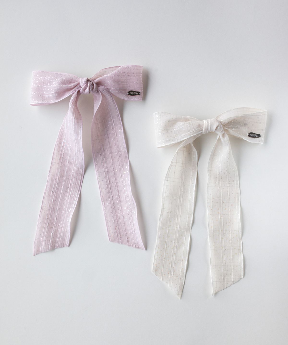 메리모티브(MERRYMOTIVE) Pearly check ribbon hairpin (2color)