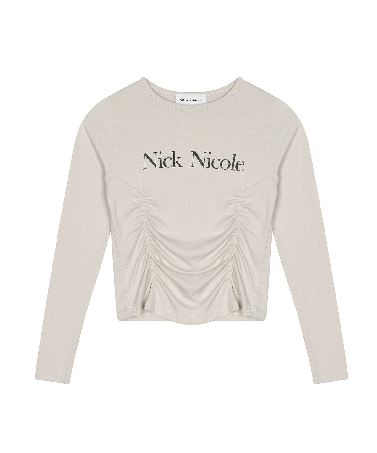 닉앤니콜(NICK&NICOLE) NICOLE PINTUCK SHIRRING TOP_BEIGE