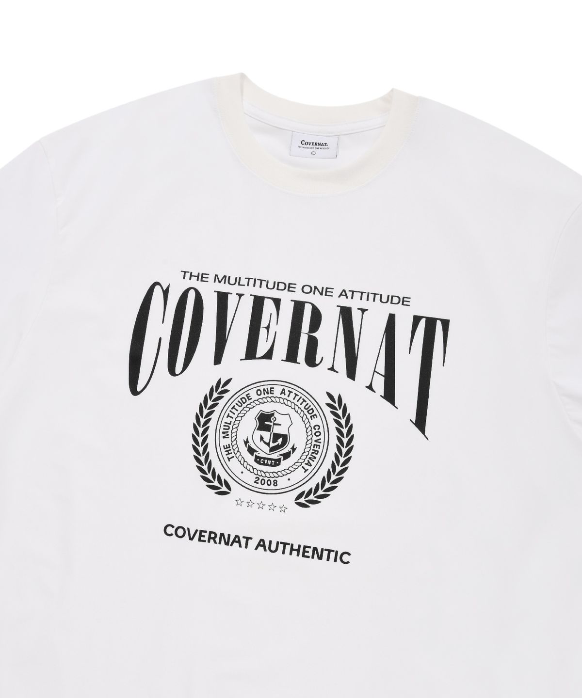 커버낫(COVERNAT) 엠블럼 엑티브 티셔츠 화이트