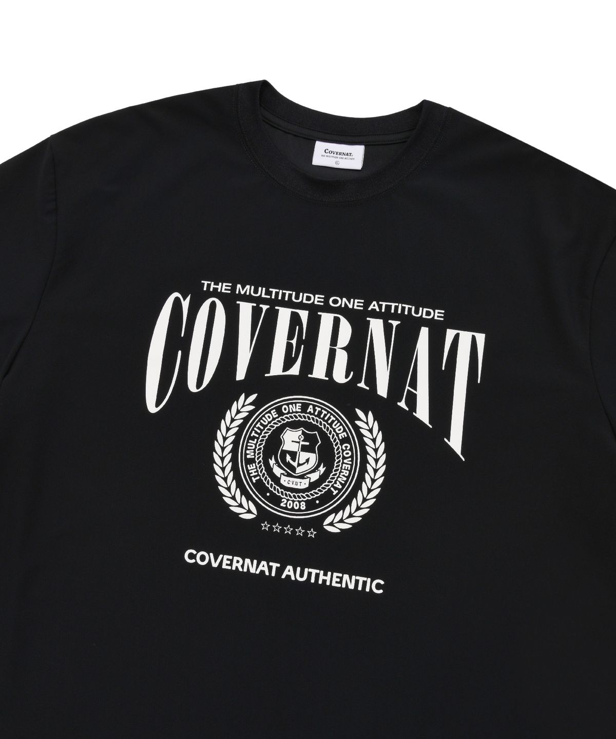 커버낫(COVERNAT) 엠블럼 엑티브 티셔츠 블랙