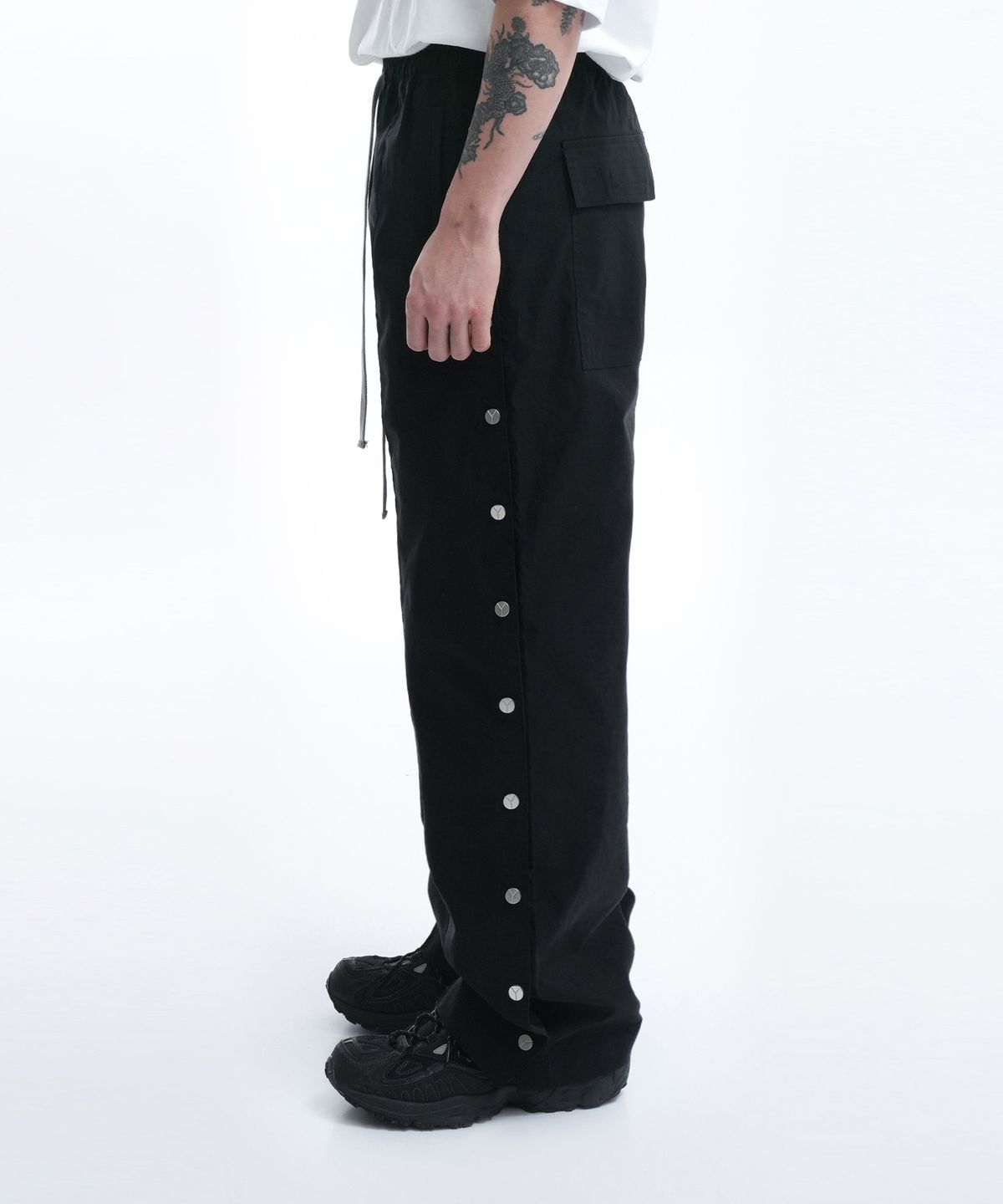 오픈야드(오와이)(OPENYARD(OY)) N/C SNAP PANTS-BLACK