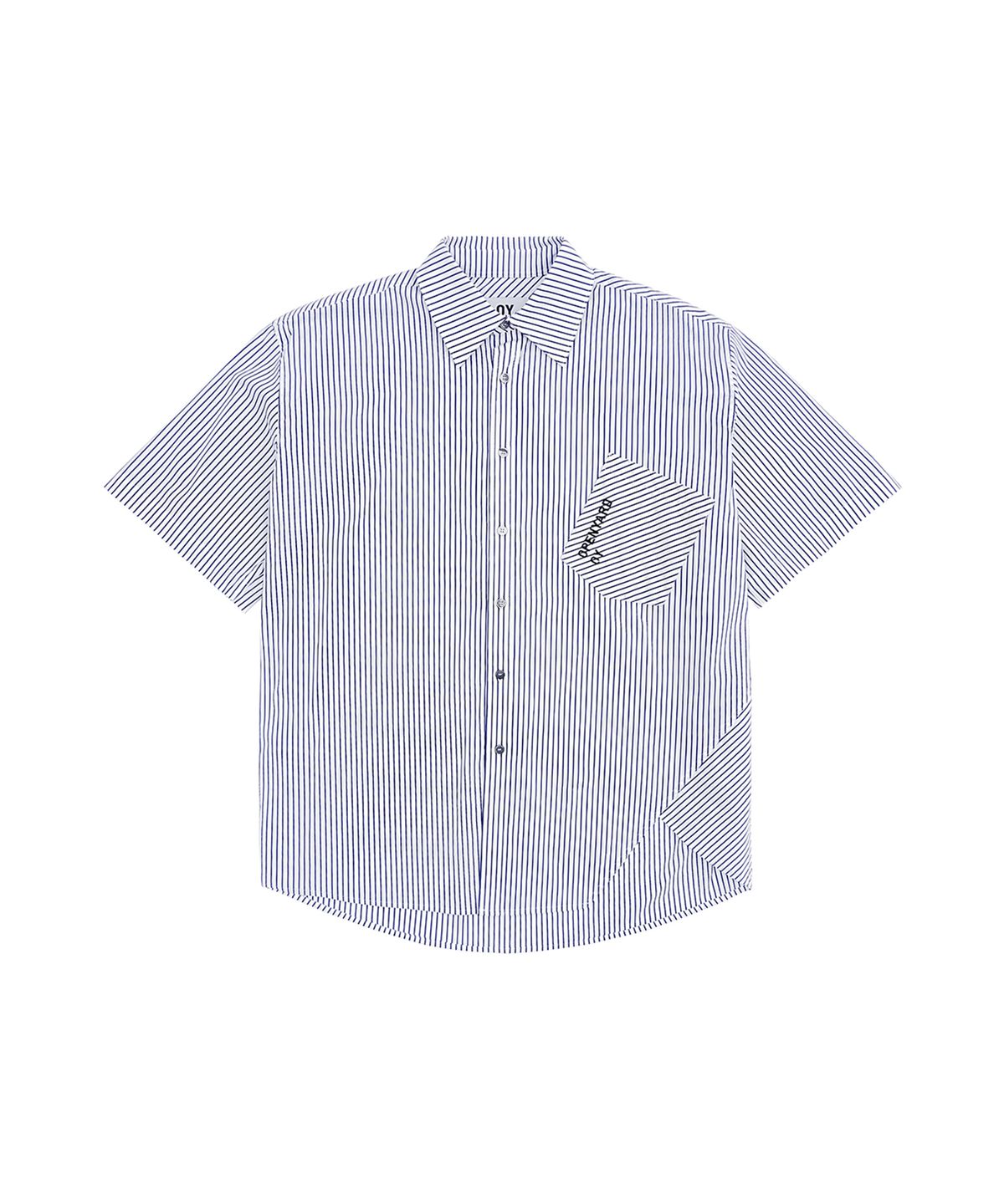 오픈야드(오와이)(OPENYARD(OY)) U.B STRIPE HALF SHIRTS-BLUE