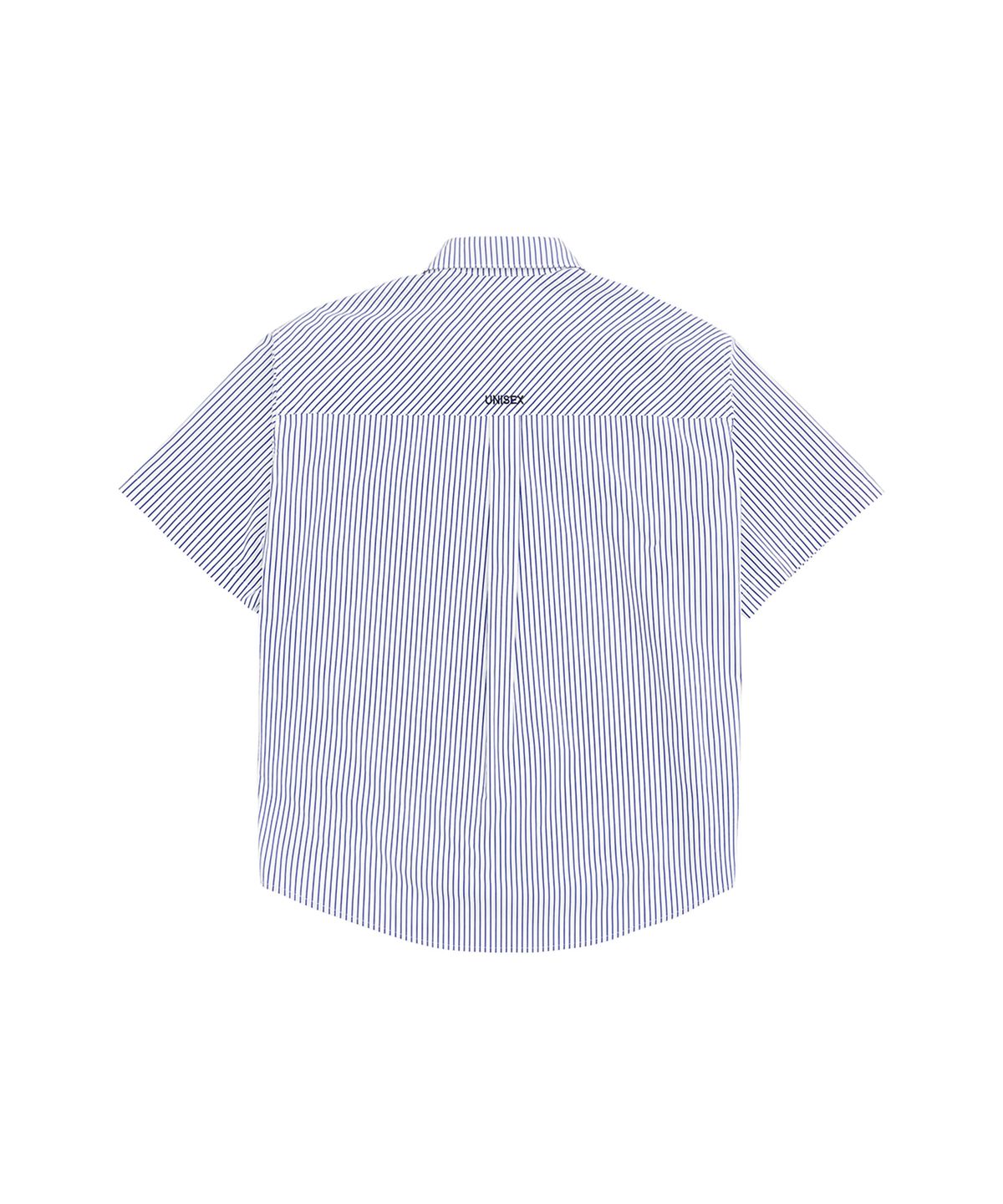 오픈야드(오와이)(OPENYARD(OY)) U.B STRIPE HALF SHIRTS-BLUE