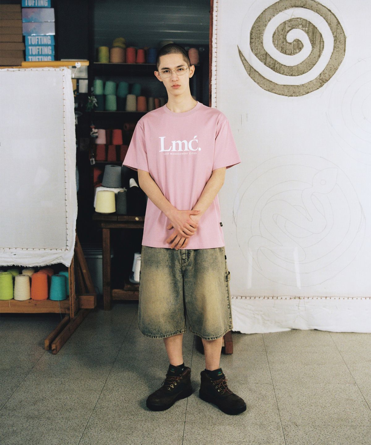 엘엠씨(LMC) BRUSH WASHED DENIM CARPENTER SHORTS light blue