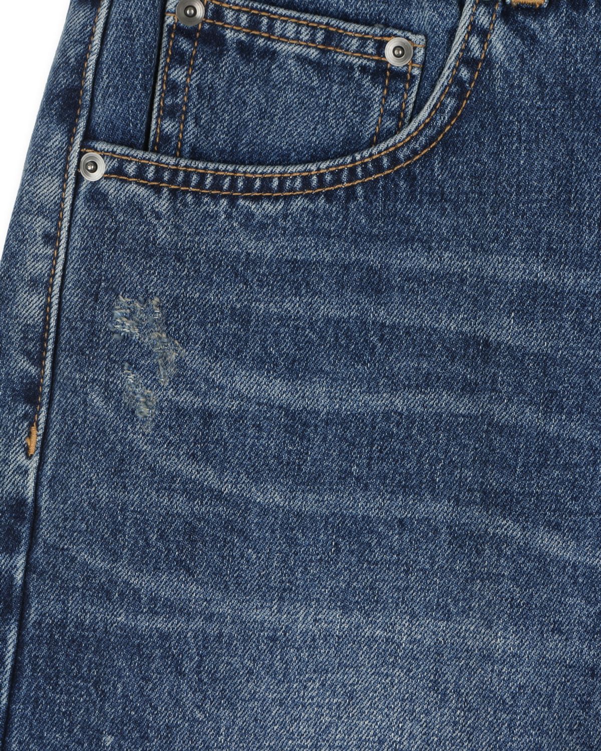 비슬로우(BESLOW) DISTRESSED WIDE DENIM SHORTS BLUE