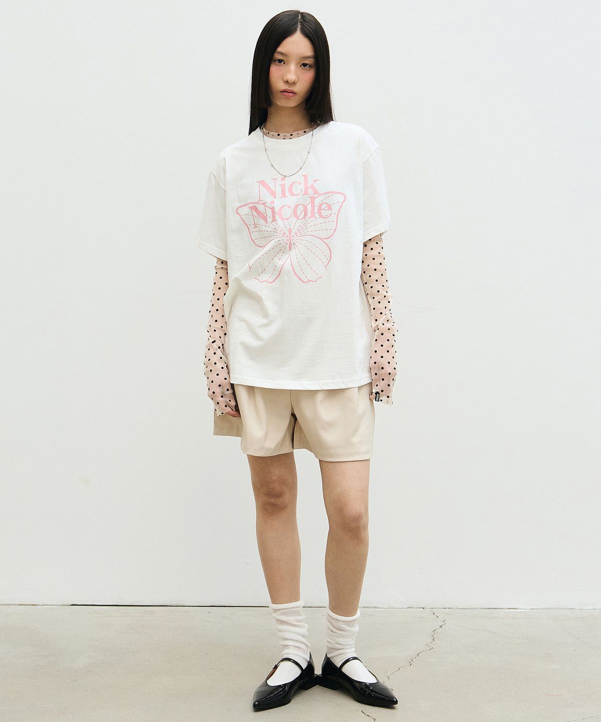 닉앤니콜(NICK&NICOLE) BIG BUTTERFLY SLEEVE TOP_CREAM PINK