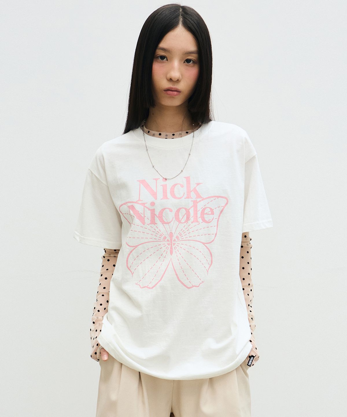 닉앤니콜(NICK&NICOLE) BIG BUTTERFLY SLEEVE TOP_CREAM PINK