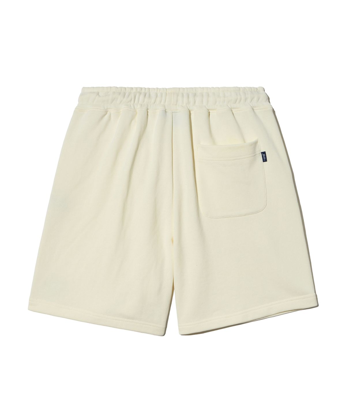예일(YALE) SMALL 2 TONE ARCH SWEAT SHORTS CREAM