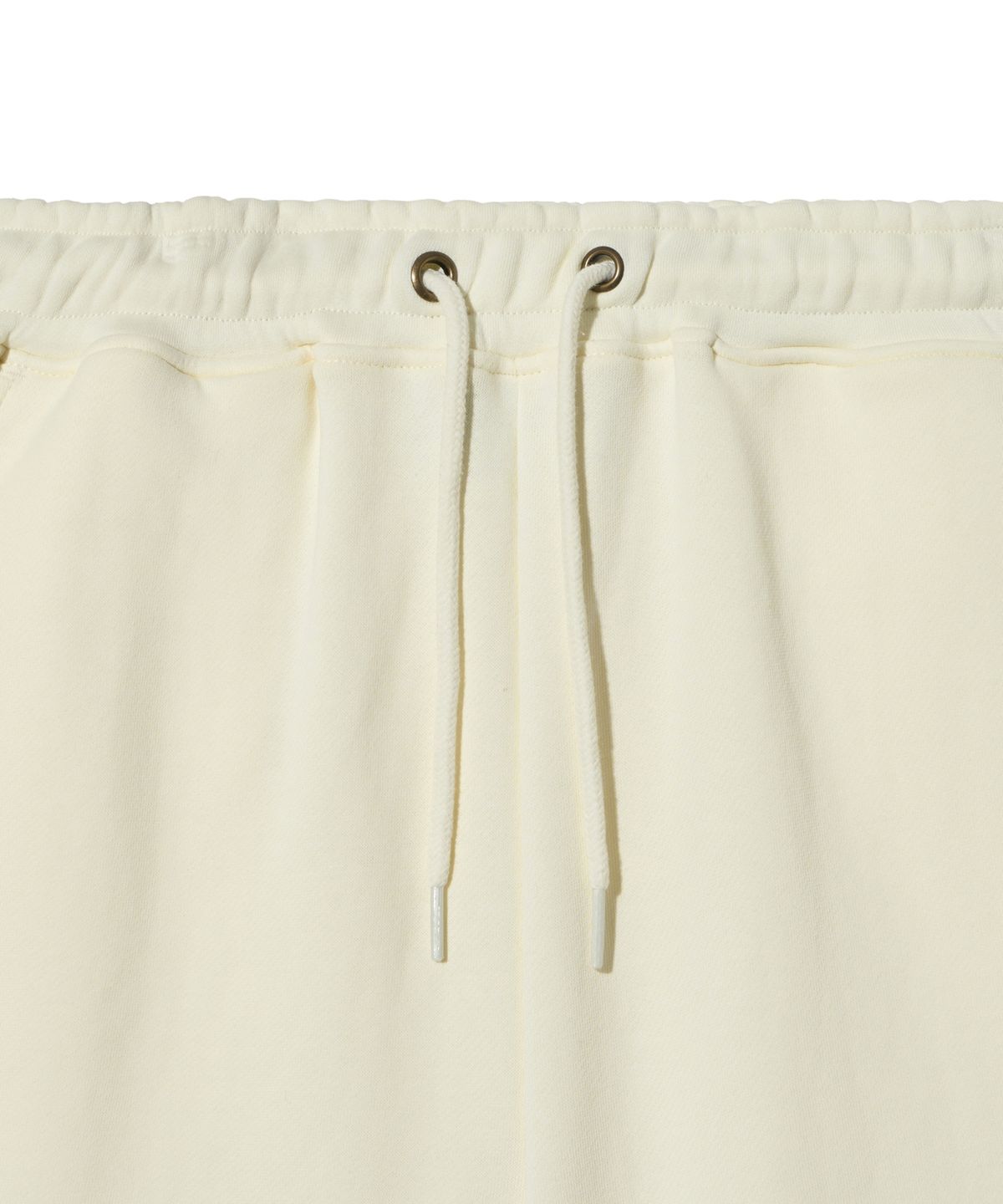 예일(YALE) SMALL 2 TONE ARCH SWEAT SHORTS CREAM