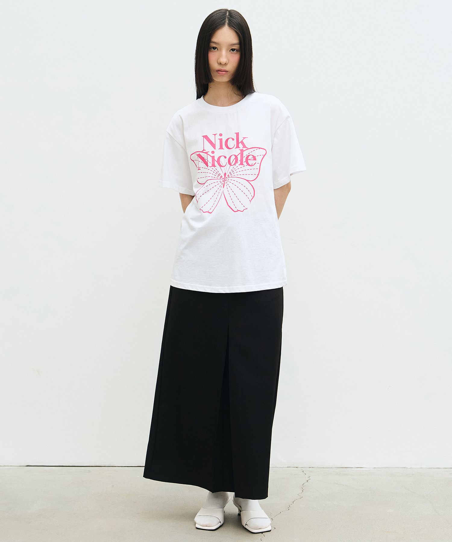 NICK&NICOLE BIG BUTTERFLY SLEEVE TOP 夏 半袖 Tシャツ Designer fashion, Seoul-fully created | W Concept
