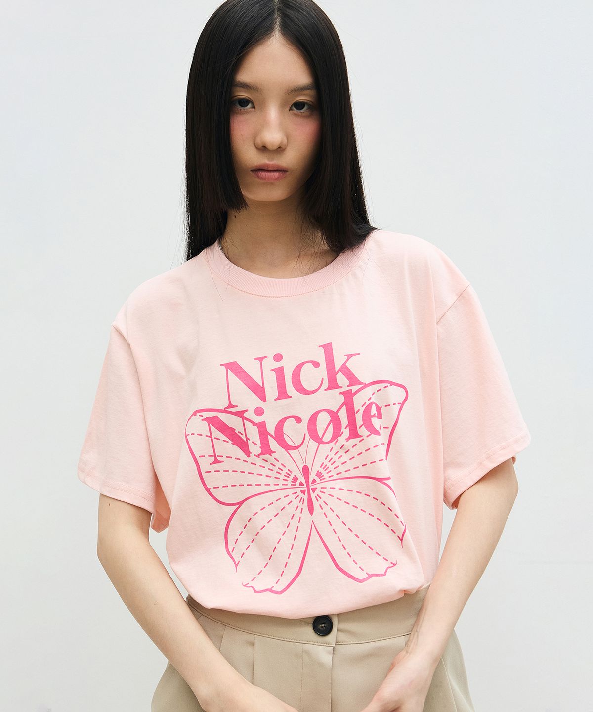 닉앤니콜(NICK&NICOLE) BIG BUTTERFLY SLEEVE TOP_PINK MAGENTA