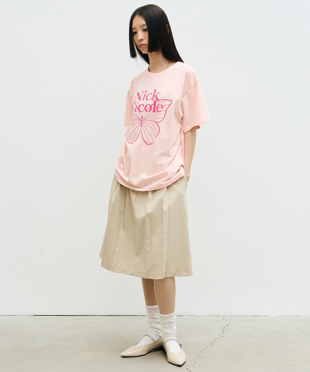 닉앤니콜(NICK&NICOLE) BIG BUTTERFLY SLEEVE TOP_PINK MAGENTA