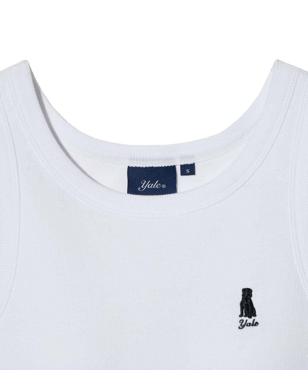 예일(YALE) WOMENS RIBBED SLEEVELESS BRA TOP WHITE