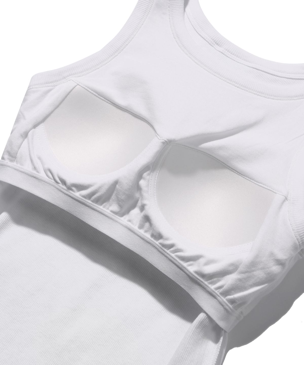 예일(YALE) WOMENS RIBBED SLEEVELESS BRA TOP WHITE