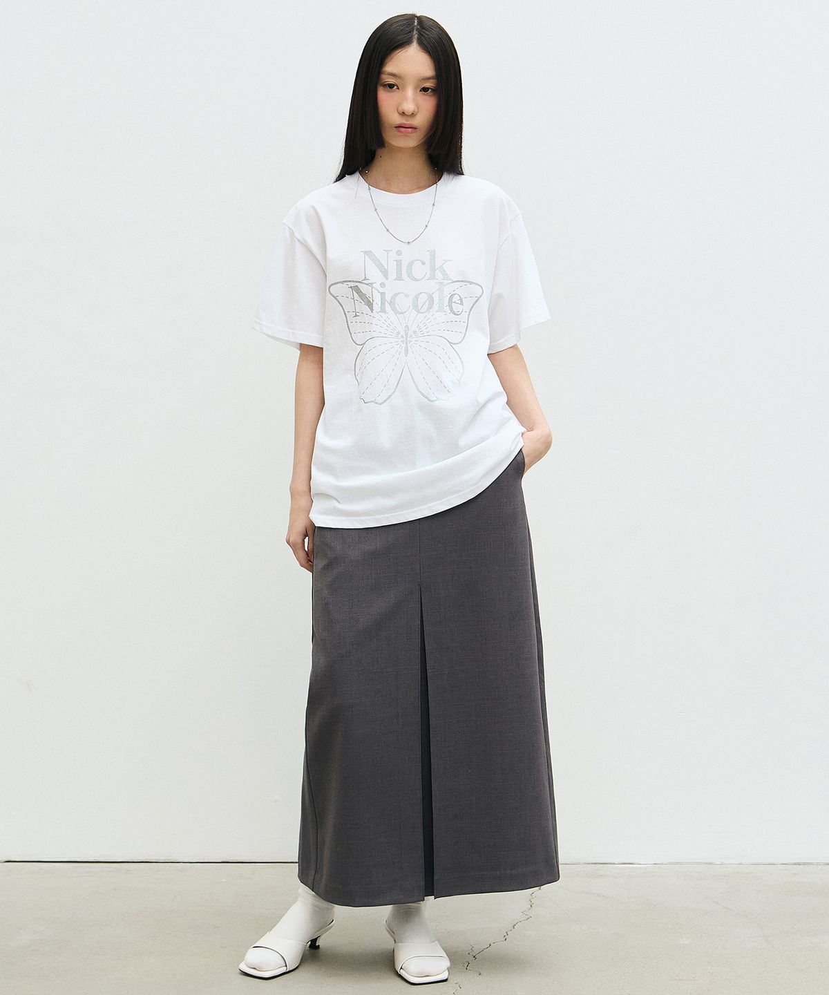 닉앤니콜(NICK&NICOLE) BIG BUTTERFLY SLEEVE TOP_WHITE SILVER