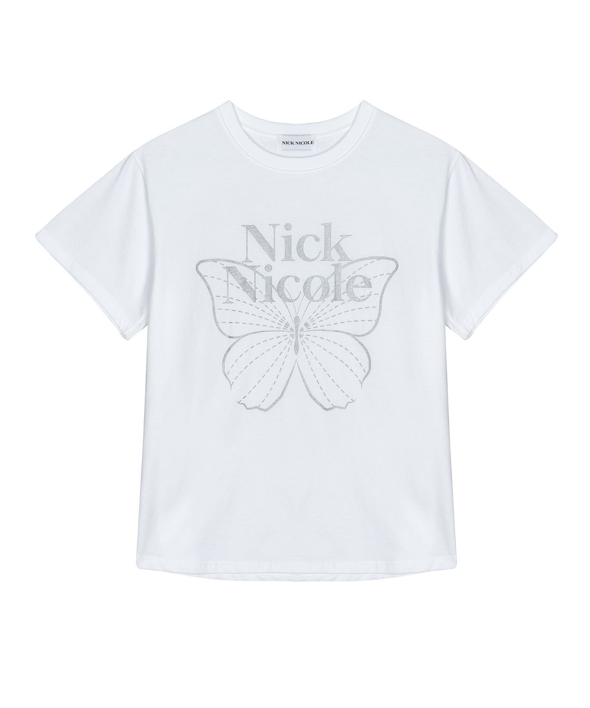 닉앤니콜(NICK&NICOLE) BIG BUTTERFLY SLEEVE TOP_WHITE SILVER