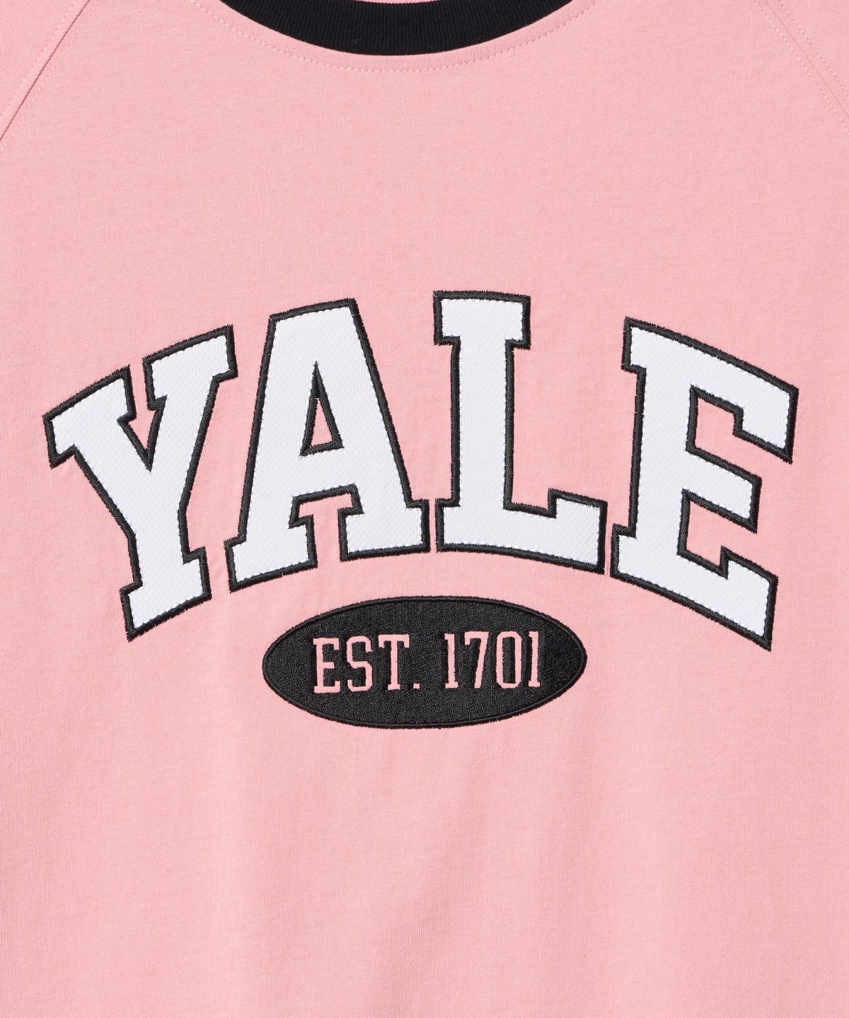 예일(YALE) 스포티 투톤아치 반팔티셔츠 페일 핑크